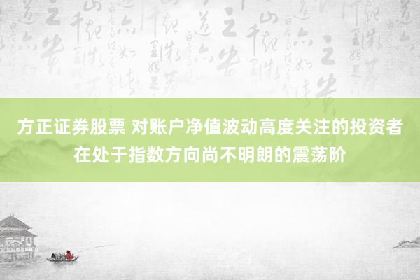 方正证券股票 对账户净值波动高度关注的投资者在处于指数方向尚不明朗的震荡阶